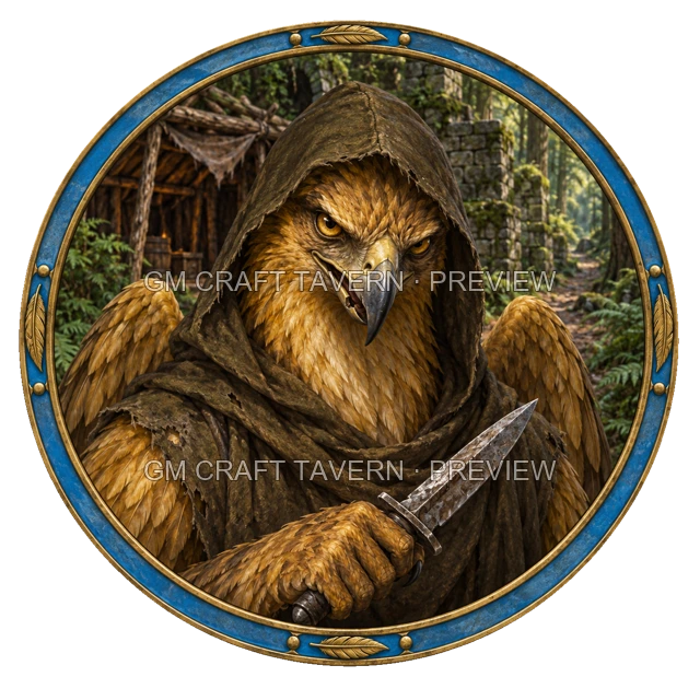 Aperçu de token de brigand de grand chemin vu du dessus