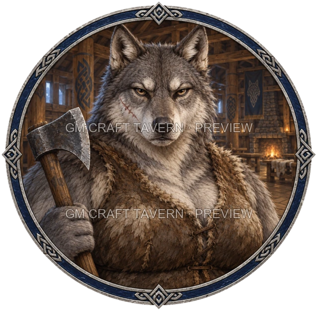 Aperçu du token vu du dessus de Grom Stonebrook - Barbare
