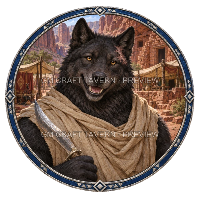 Aperçu du token vu du dessus de Varka Stonebrook - Barbare