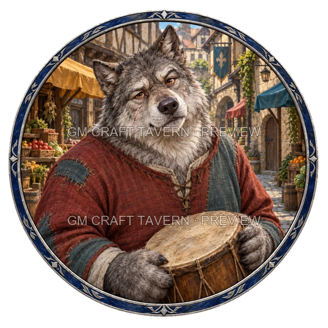 Aperçu du token vu du dessus de Morga Stonebrook - Barde