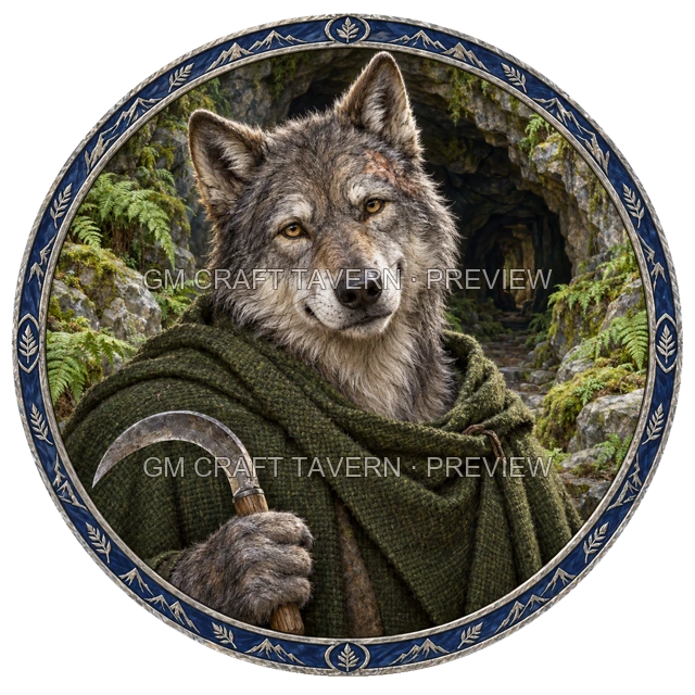 Aperçu du token vu du dessus de Morga Reedvale - Druide