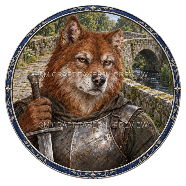 Aperçu du token vu du dessus de Urdan Ashfield - Guerrier