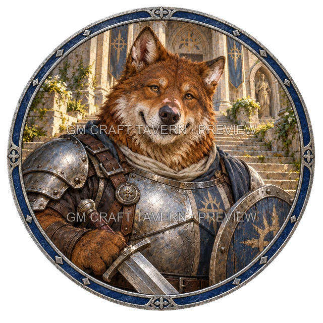Aperçu du token vu du dessus de Varka Mossridge - Paladin