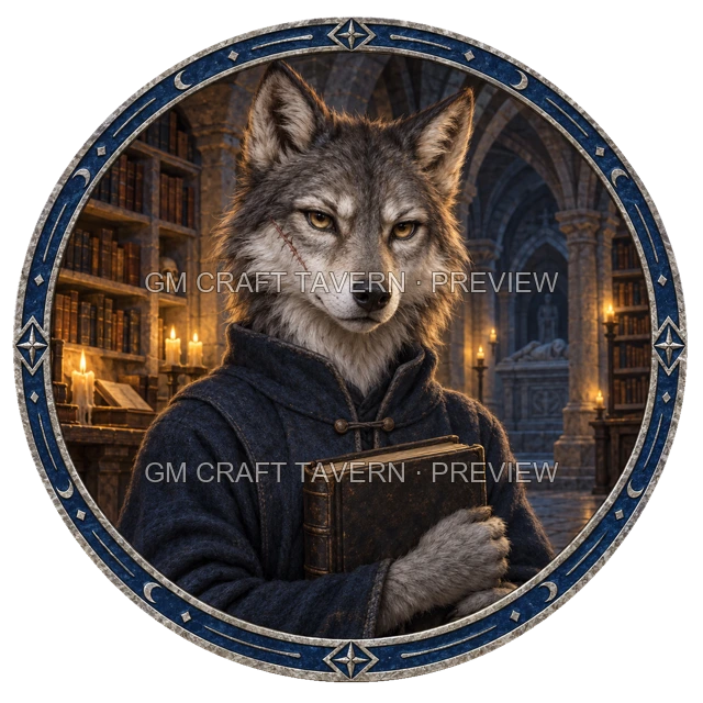 Aperçu du token vu du dessus de Grom Ironwell - Occultiste