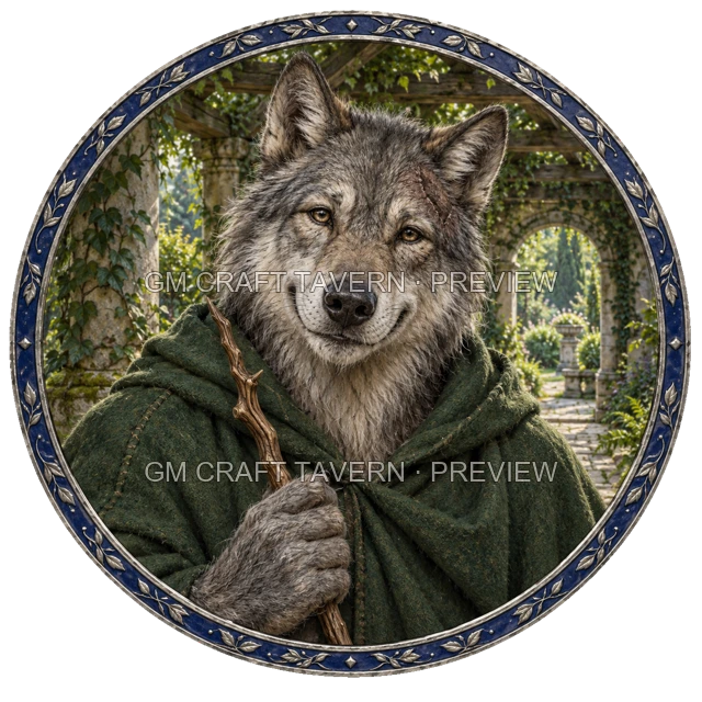 Aperçu du token vu du dessus de Varka Ironwell - Occultiste