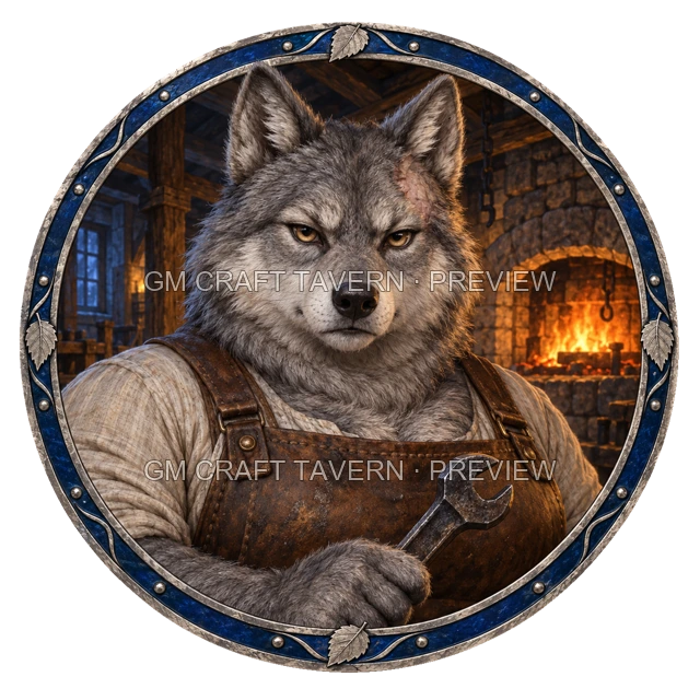 Aperçu du token vu du dessus de Grom Birchhaven - Artificier