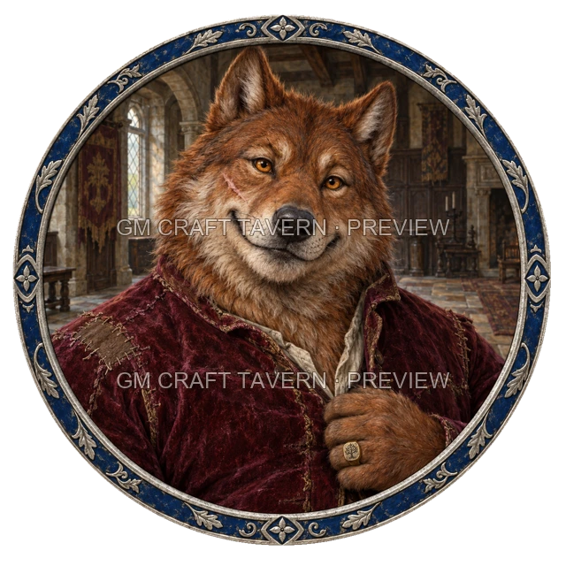 Varka Oakbend - aperçu de token de noble vu du dessus