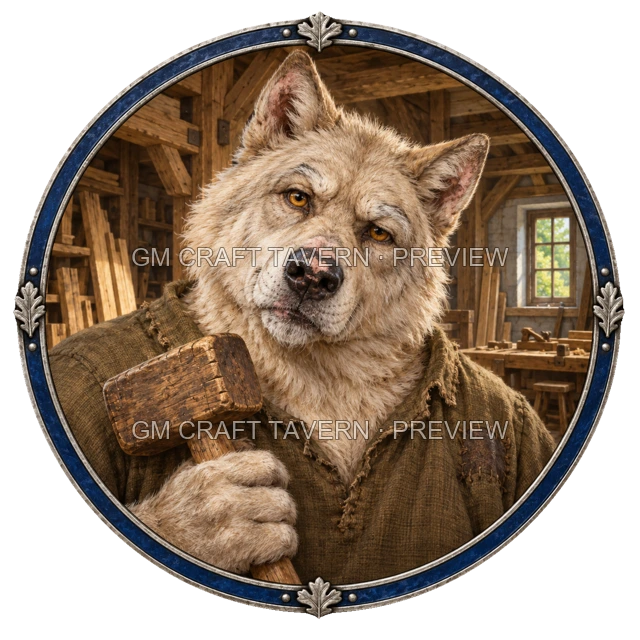 Morga Oakbend - aperçu de token d’artisan vu du dessus