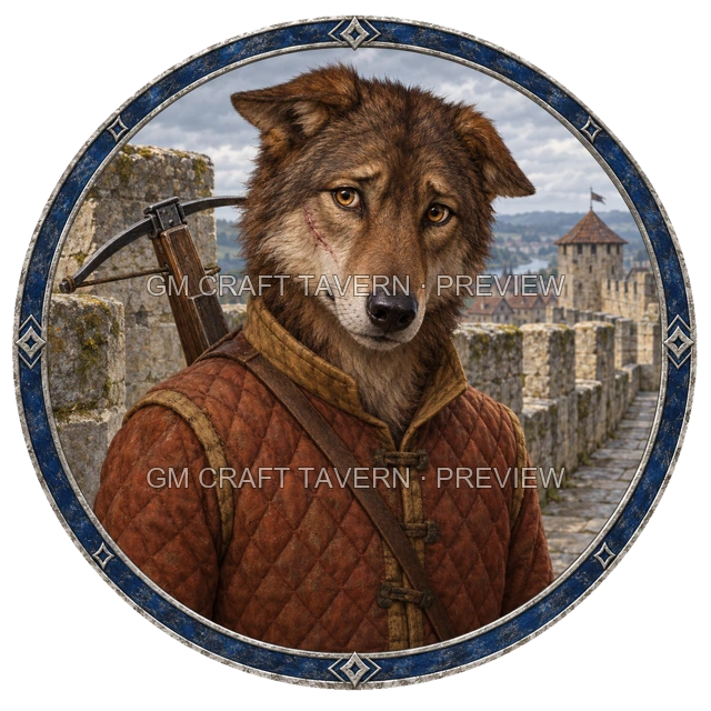 Besha Redcliff - aperçu de token de combattant vu du dessus