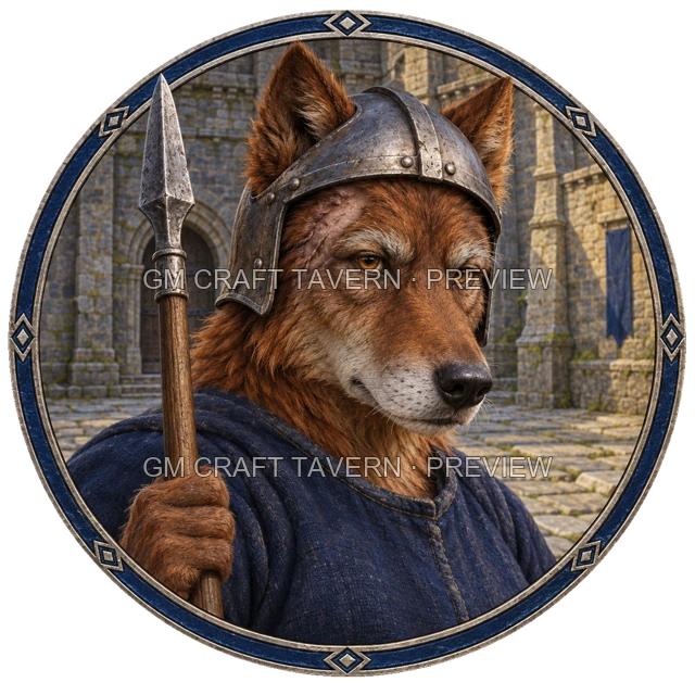 Durg Redcliff - aperçu de token de combattant vu du dessus
