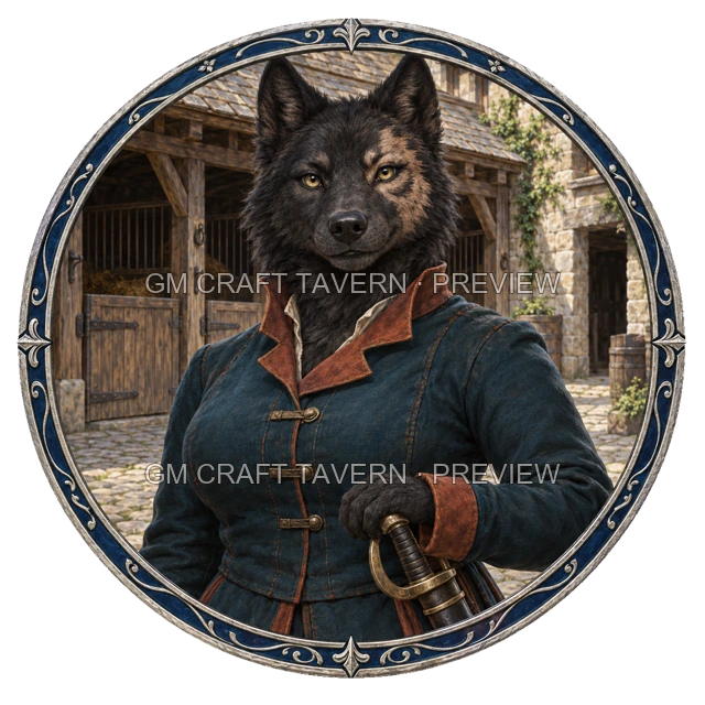 Grom Clearwell - aperçu de token de combattant vu du dessus