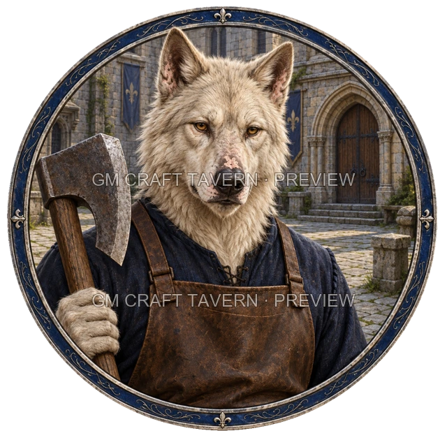 Varka Clearwell - aperçu de token de combattant vu du dessus