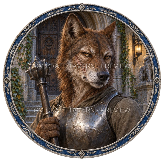 Urdan Clearwell - aperçu de token de combattant vu du dessus