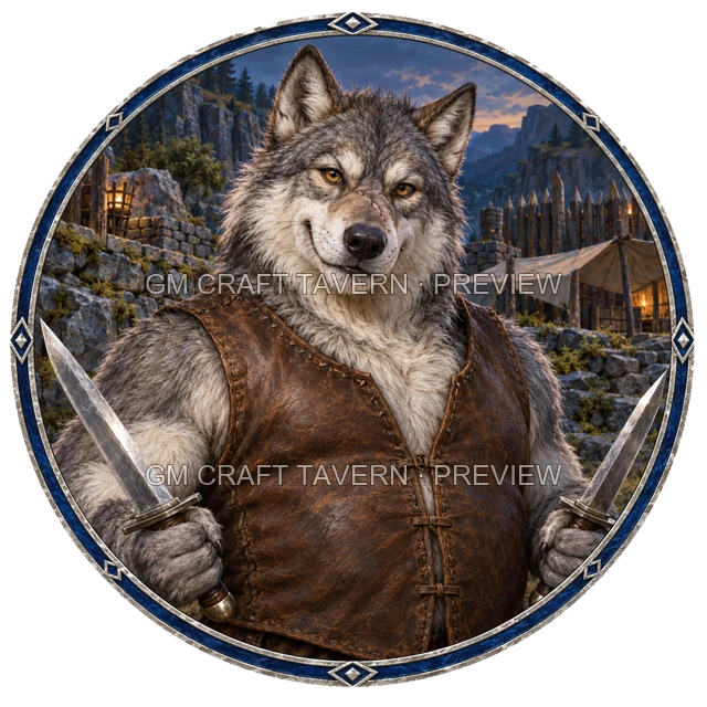 Durg Clearwell - aperçu de token de combattant vu du dessus