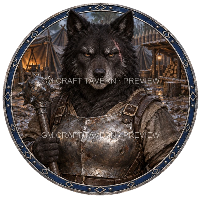 Aperçu de token de mercenaire brutal vu du dessus