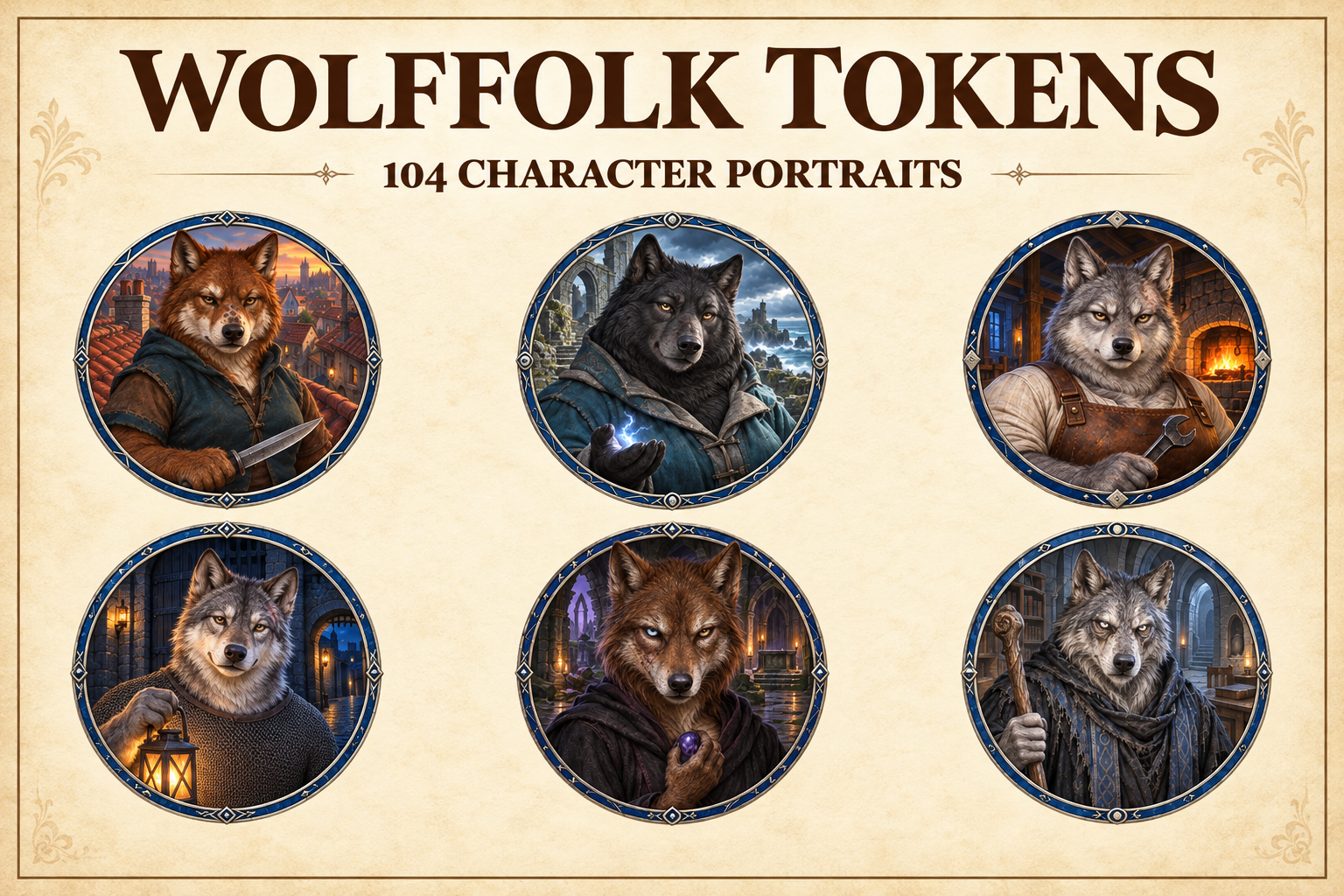 Aperçu du produit Tokens de personnages wolffolks 1