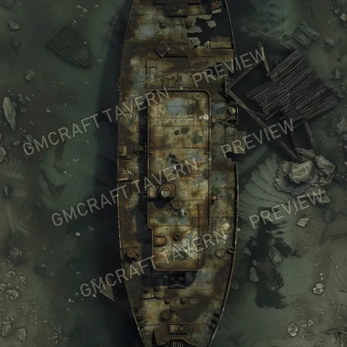 Boat Wrek Siteoil Tanker Wreck D battlemap preview