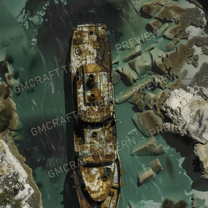 Boat Wrek Siteoil Tanker Wreck D battlemap preview