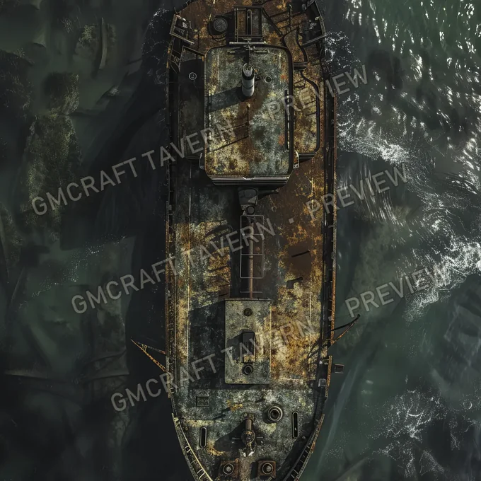 Boat Wrek Siteoil Tanker Wreck D battlemap preview