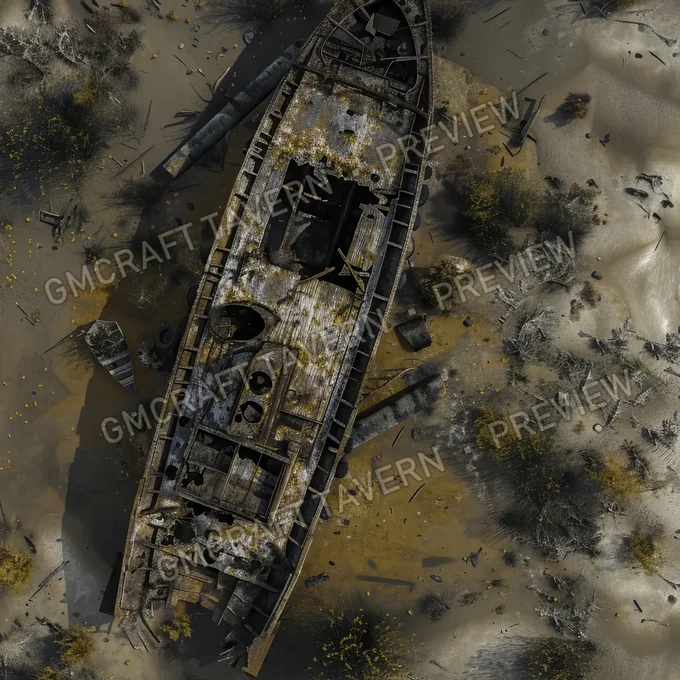 Boat Wrek Siteoil Tanker Wreck D battlemap preview