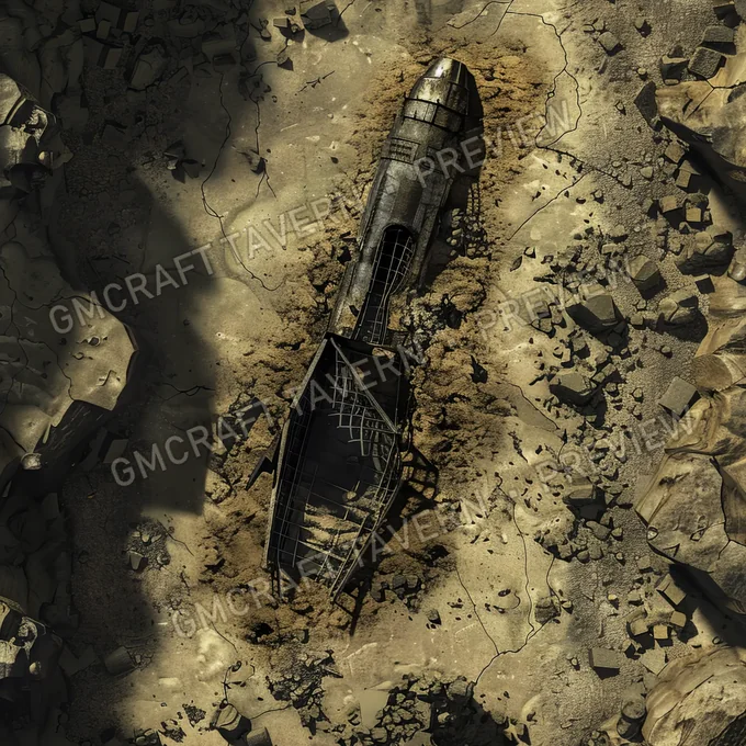 Crashed Alien Spac battlemap preview