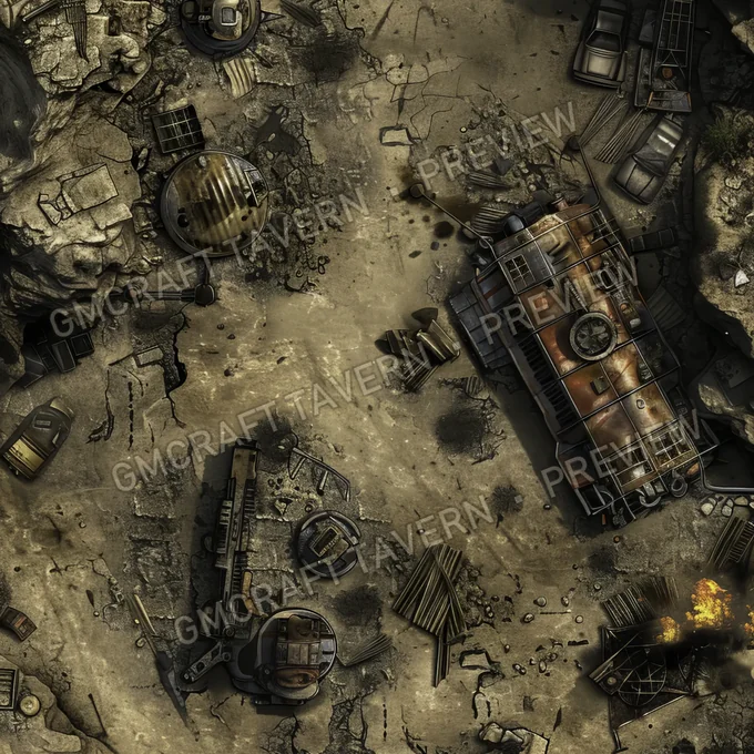 Crashed Alien Spac battlemap preview