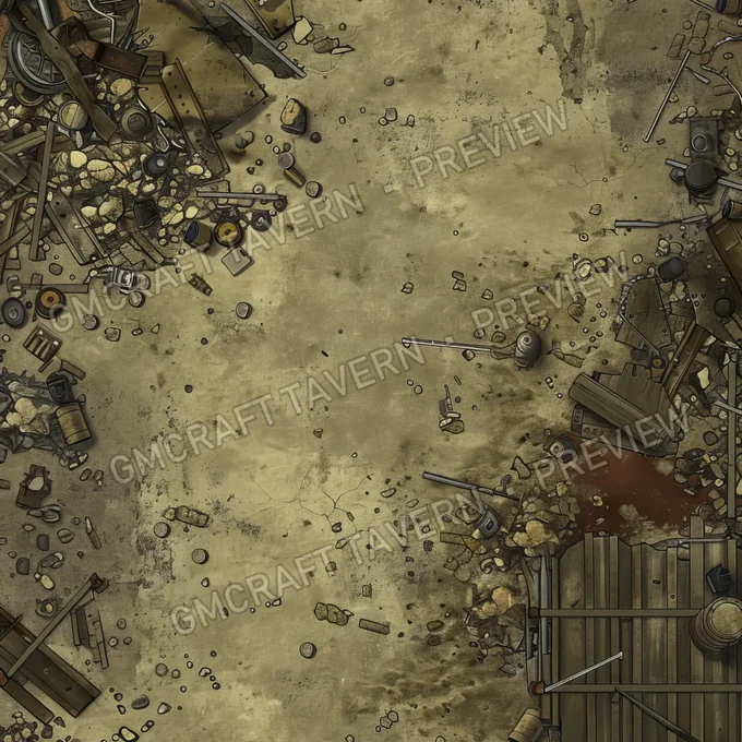 Crashed Spaceship battlemap preview