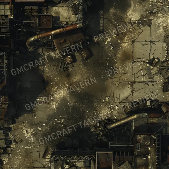 Crashed Spaceship battlemap preview