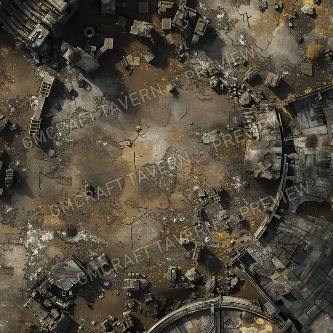 Crashed Spaceship battlemap preview