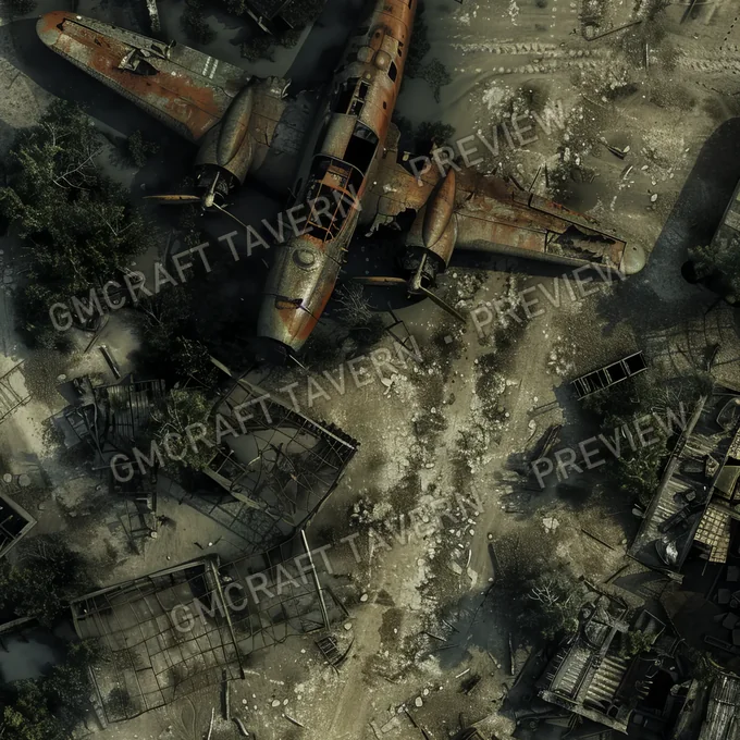 Ravaged Old Battle battlemap preview