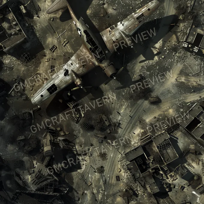 Ravaged Old Battlefield Post Apo battlemap preview
