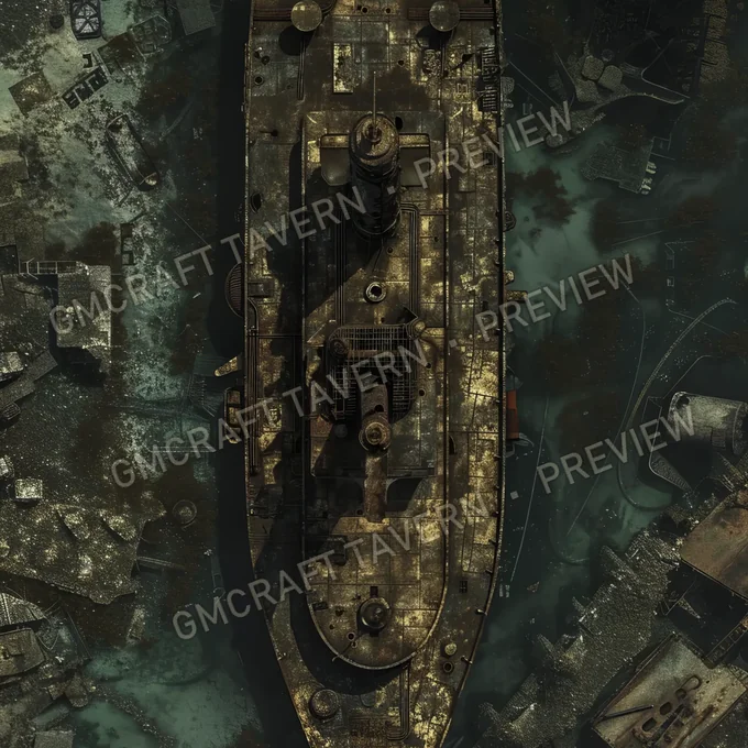 Rusty Ship Graveyard Battlem battlemap preview