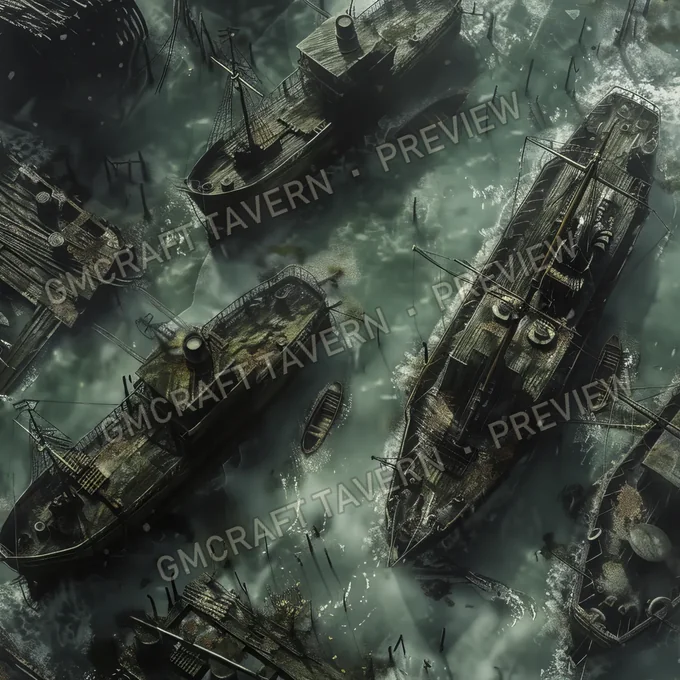 Haunted Harbor A Cursed Harbor W battlemap preview