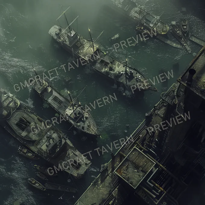 Haunted Harbor A Cursed Harbor W battlemap preview