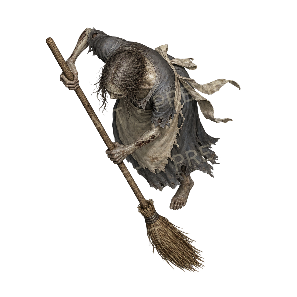 Aperçu du token vu du dessus Zombie Broom Housekeeper