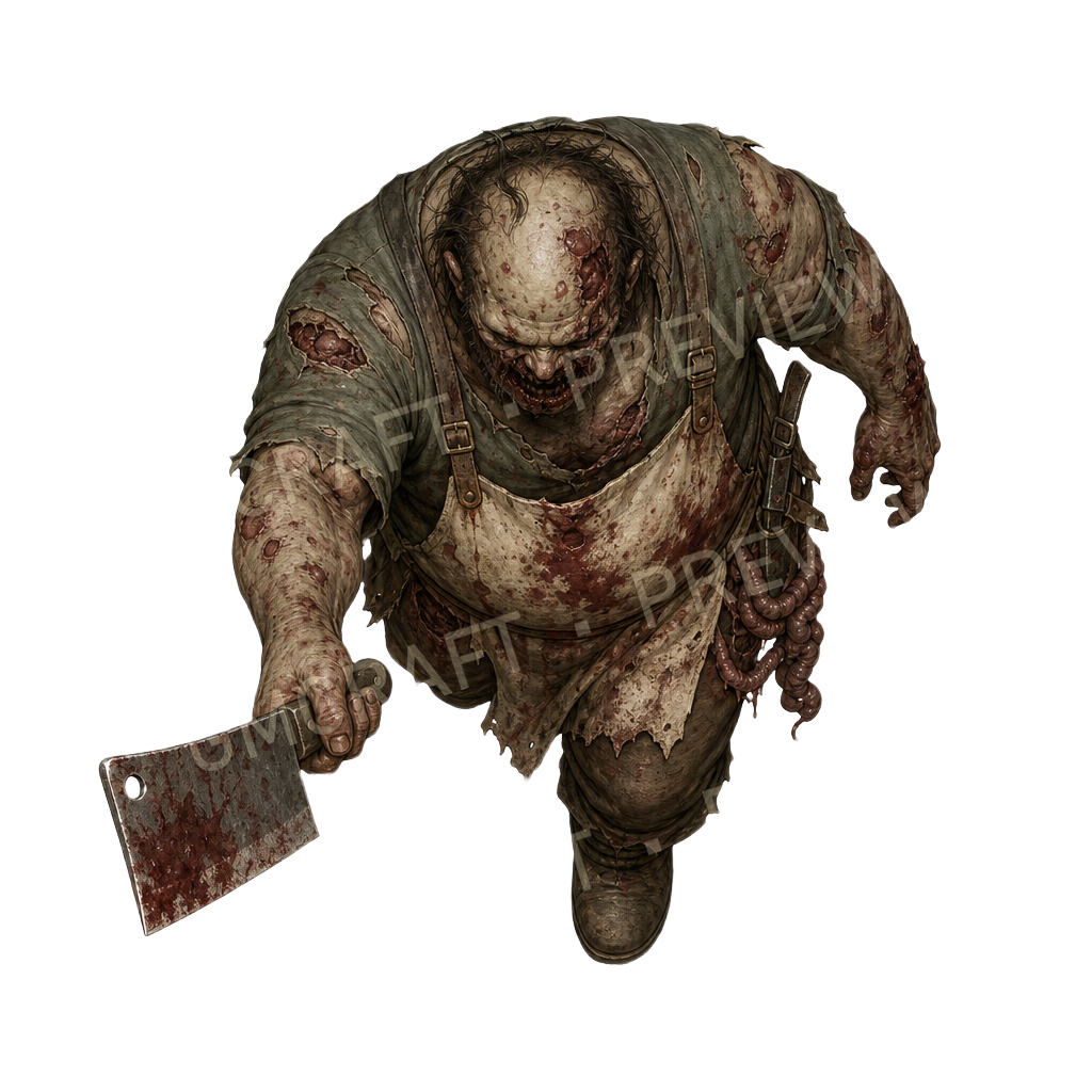 Aperçu du token vu du dessus Zombie Cleaver Butcher