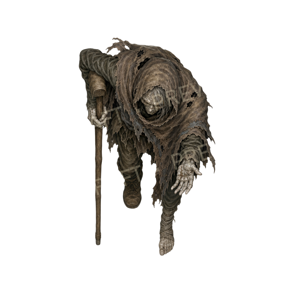 Aperçu du token vu du dessus Zombie Crutch Beggar