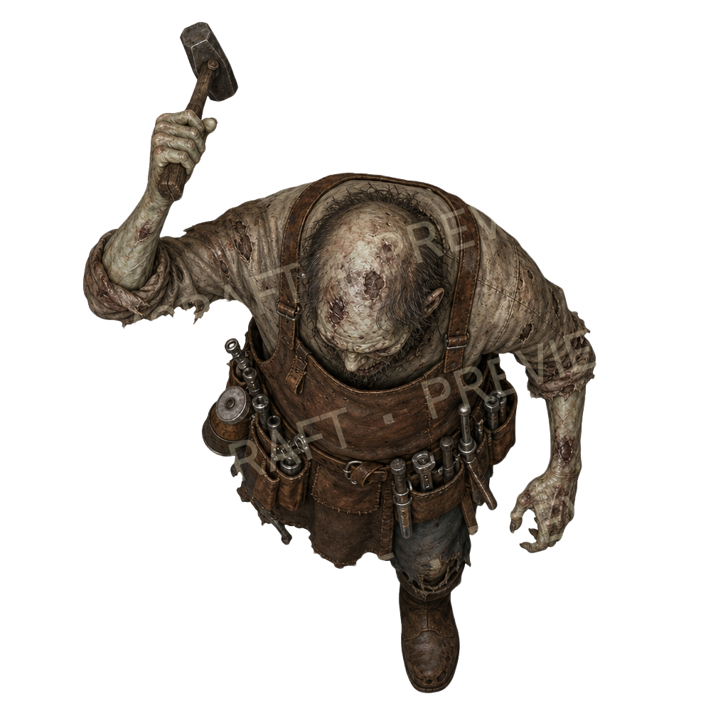 Aperçu du token vu du dessus Zombie Hammer Tinker