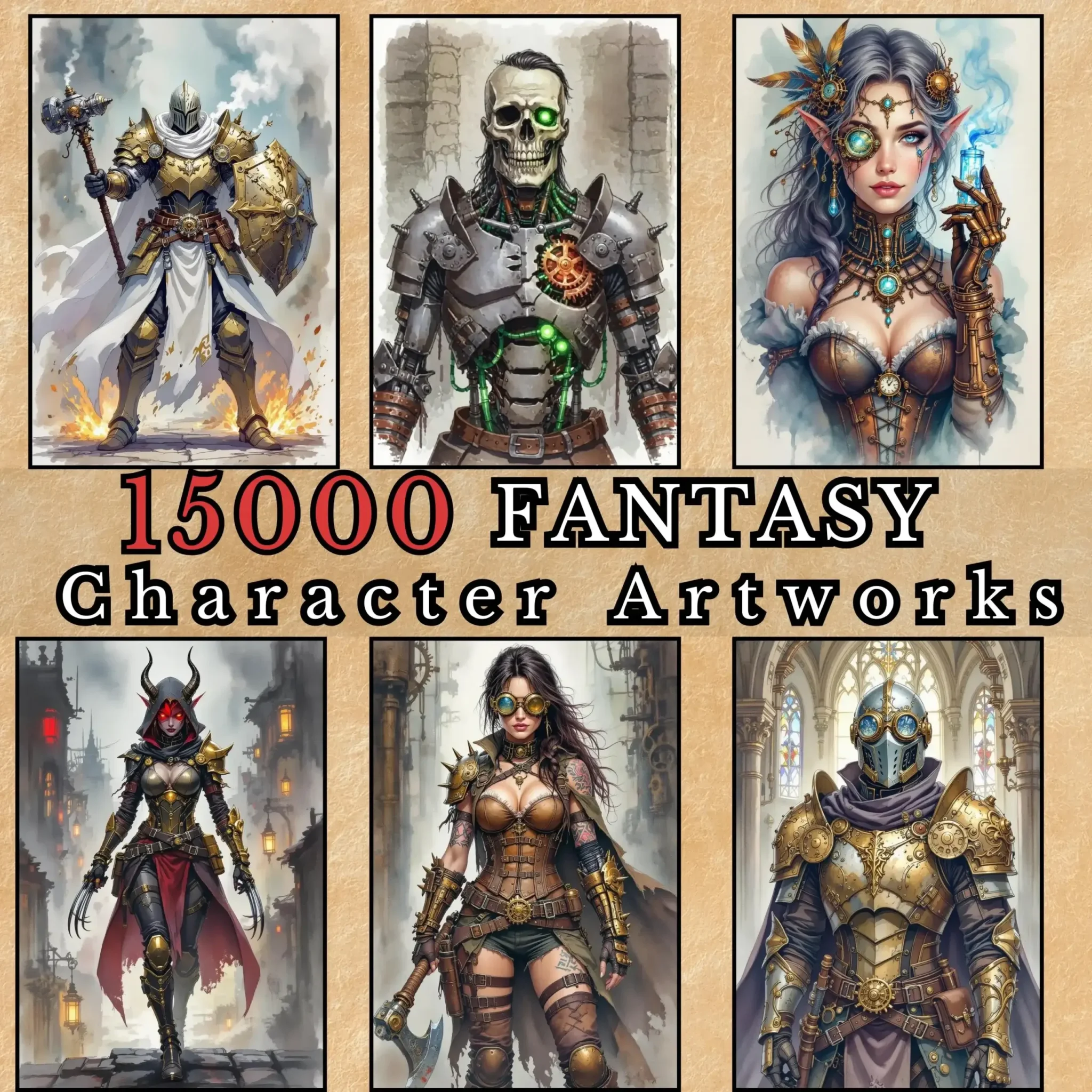 Fantasy character arts bundle — 15000+ DnD portrait artworks for heroes, NPCs and random encounters