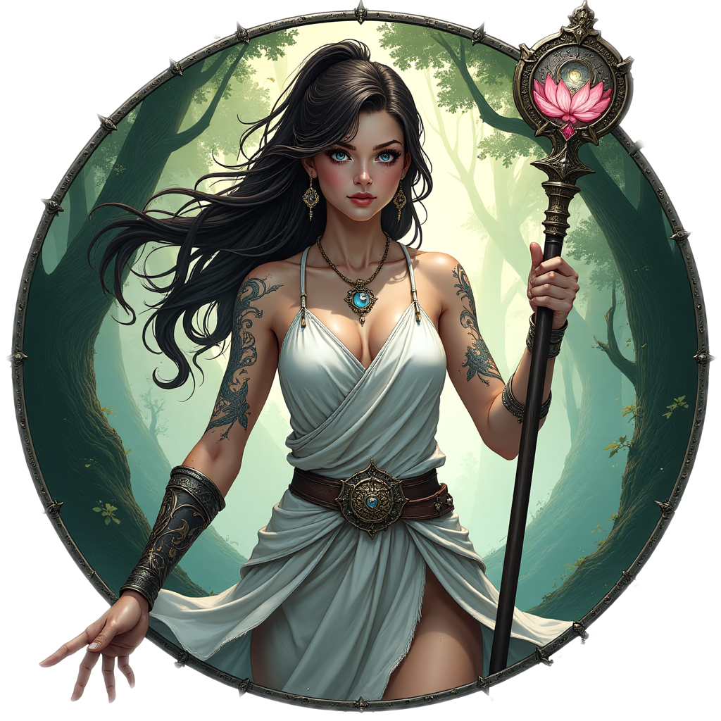 Monk warrior DnD token made with DnD token generator, fantasy RPG monk character token