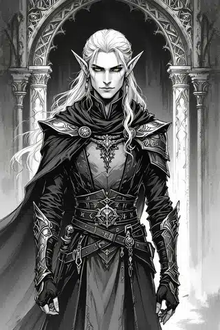 Battlefield scattered with crowns, swords, and flames fantasy