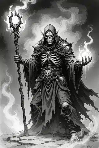 A tall dragonborn guardian in a duty stance.