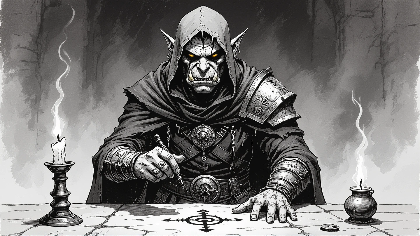 Players engaged in a tactical planning session for a tavern quest