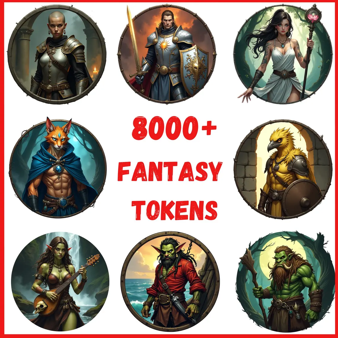 8000+ circular DnD tokens bundle for FoundryVTT and Roll20