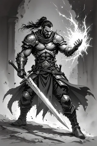 Elf wizard and woman witch engaged in roleplay together