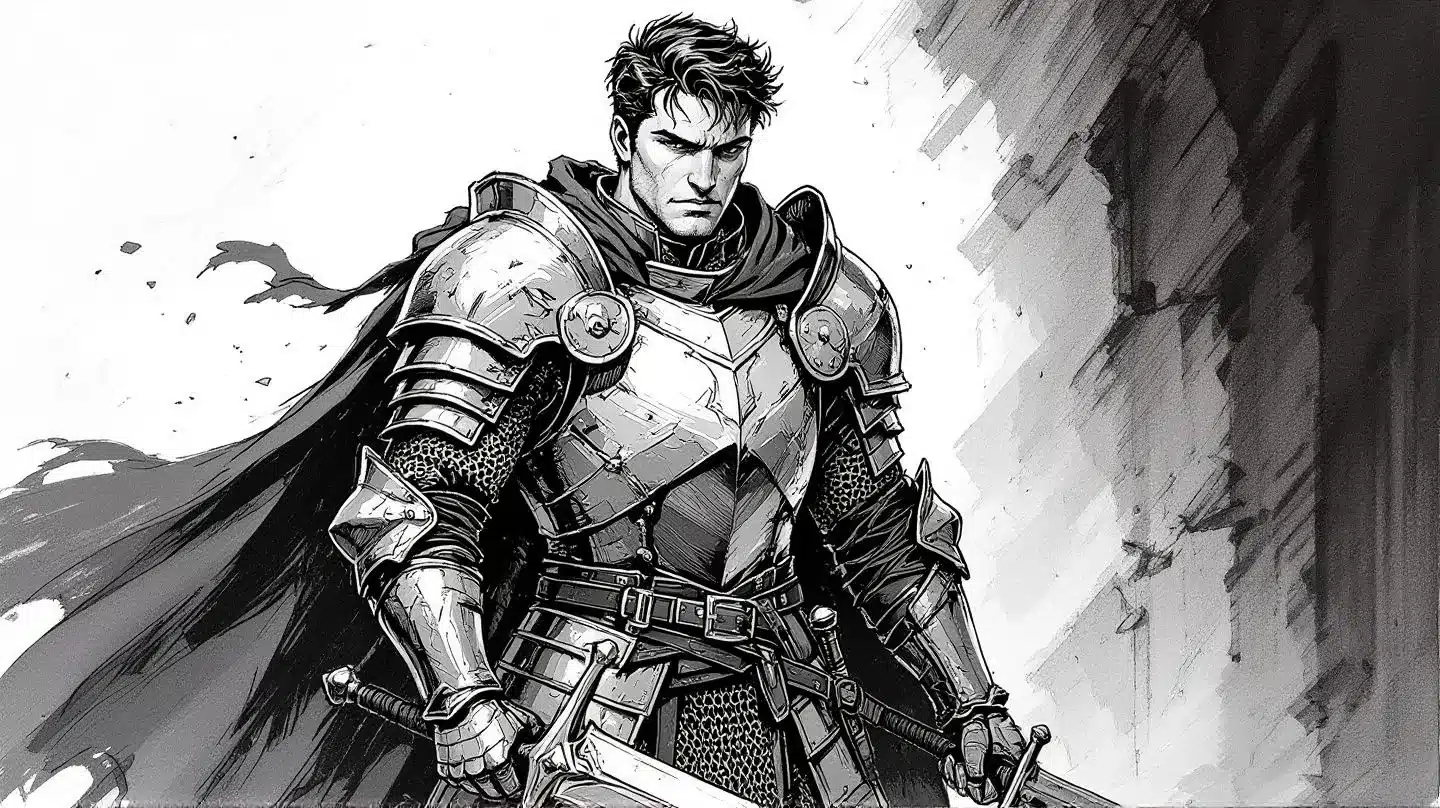 Dragonborn guardian in a duty stance for RPG scenarios