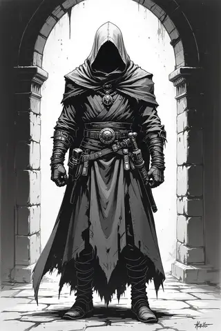 A paladin facing an undead army in a graveyard