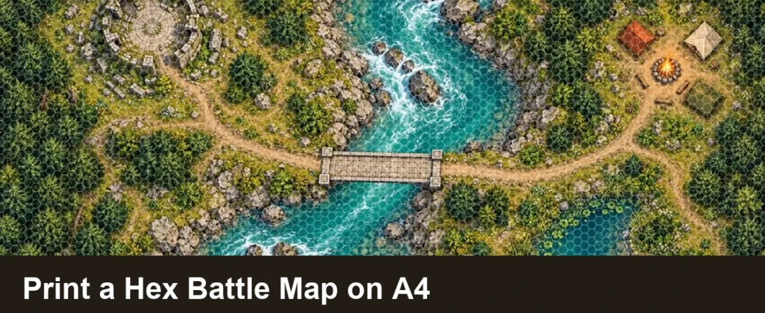 How to Print a Hex Battle Map on A4 Without Adding a Second Grid