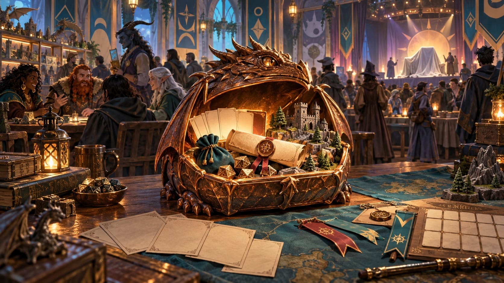 Editorial illustration: Conceptual illustration of tabletop RPG character preparation