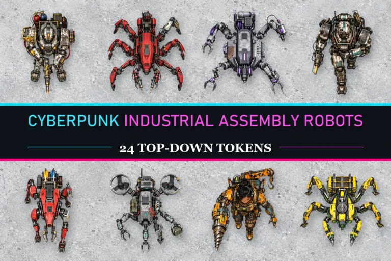 Cyberpunk Industrial Assembly Robots preview